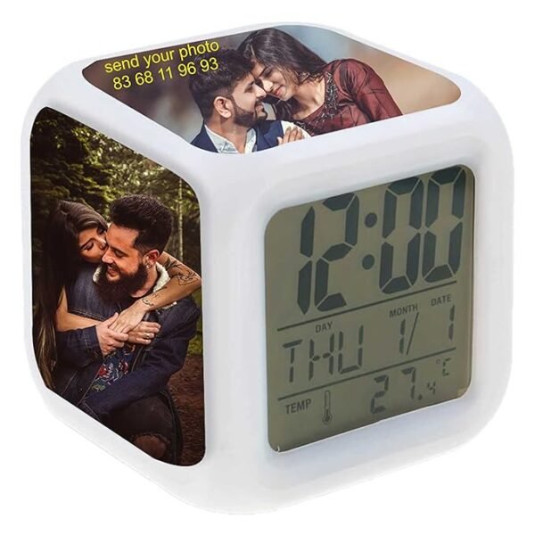 Plastic Personalized/Customized Photo Print Digital Alarm Clock