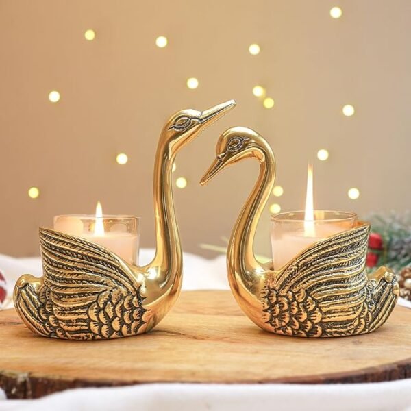 BEHOMA Aluminium Pair of Swans for Good Luck and Love